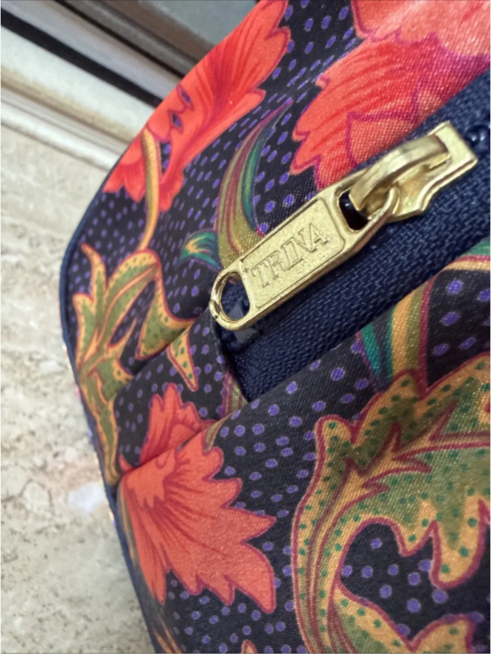Trina Inc Floral Cosmetic Travel Bag 1960s